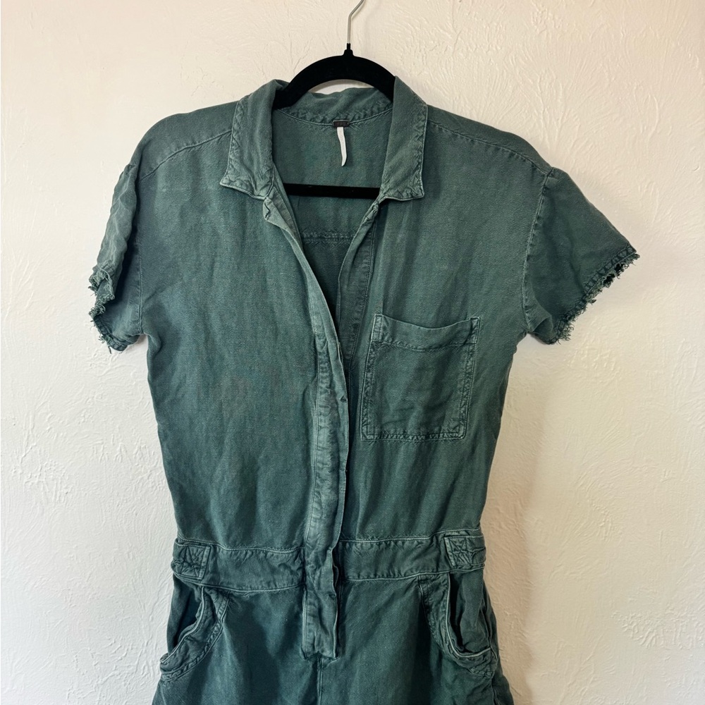 Micro Short Green Utility Romper